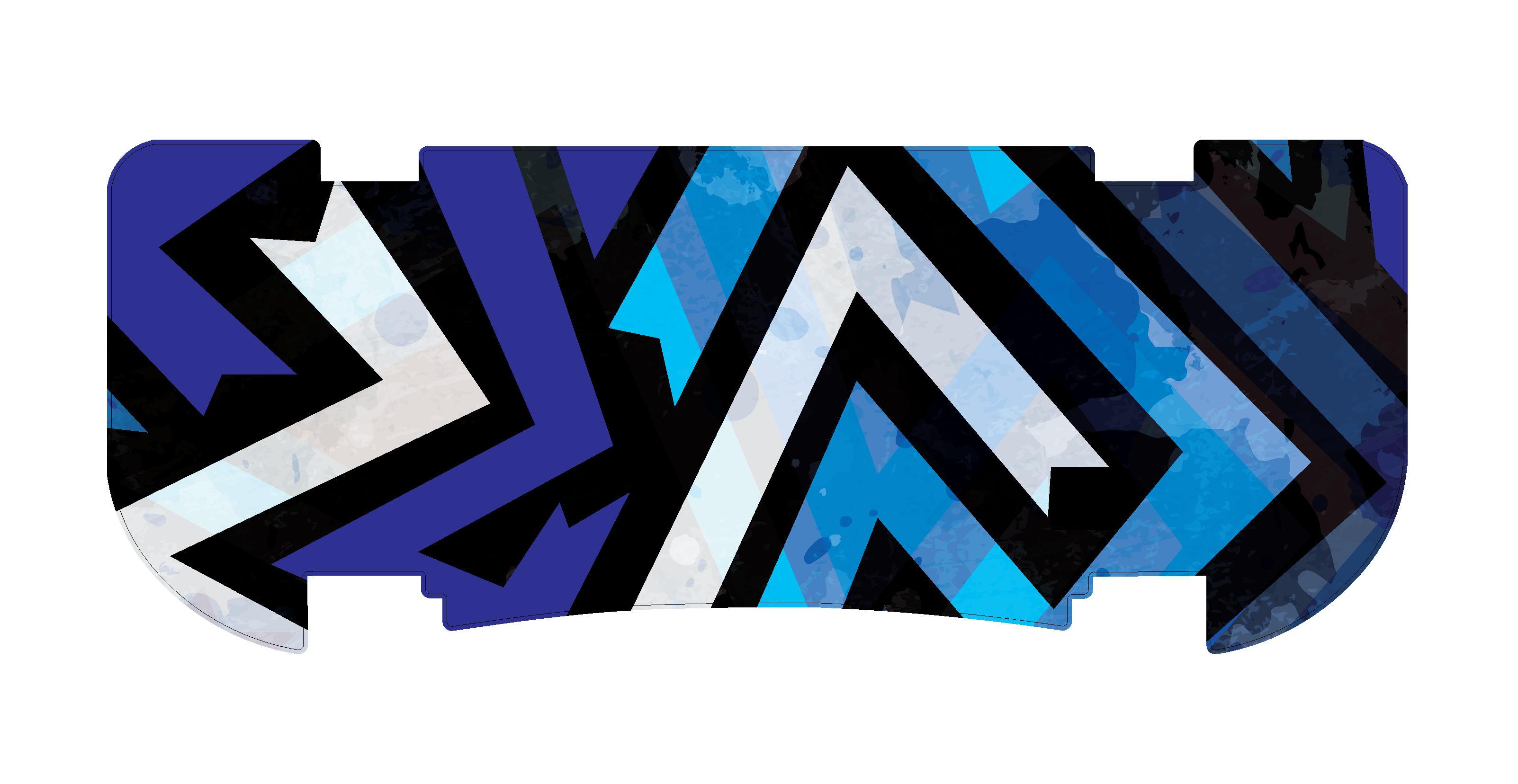 Blue Graffiti Rear Step Mat