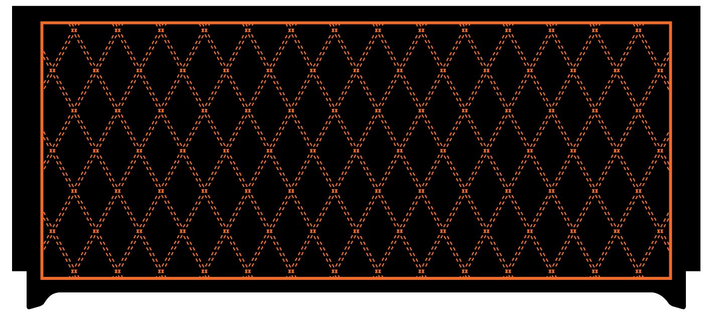 Custom Orange Diamond Stitches - 2025 Denago XL - (2 mats)