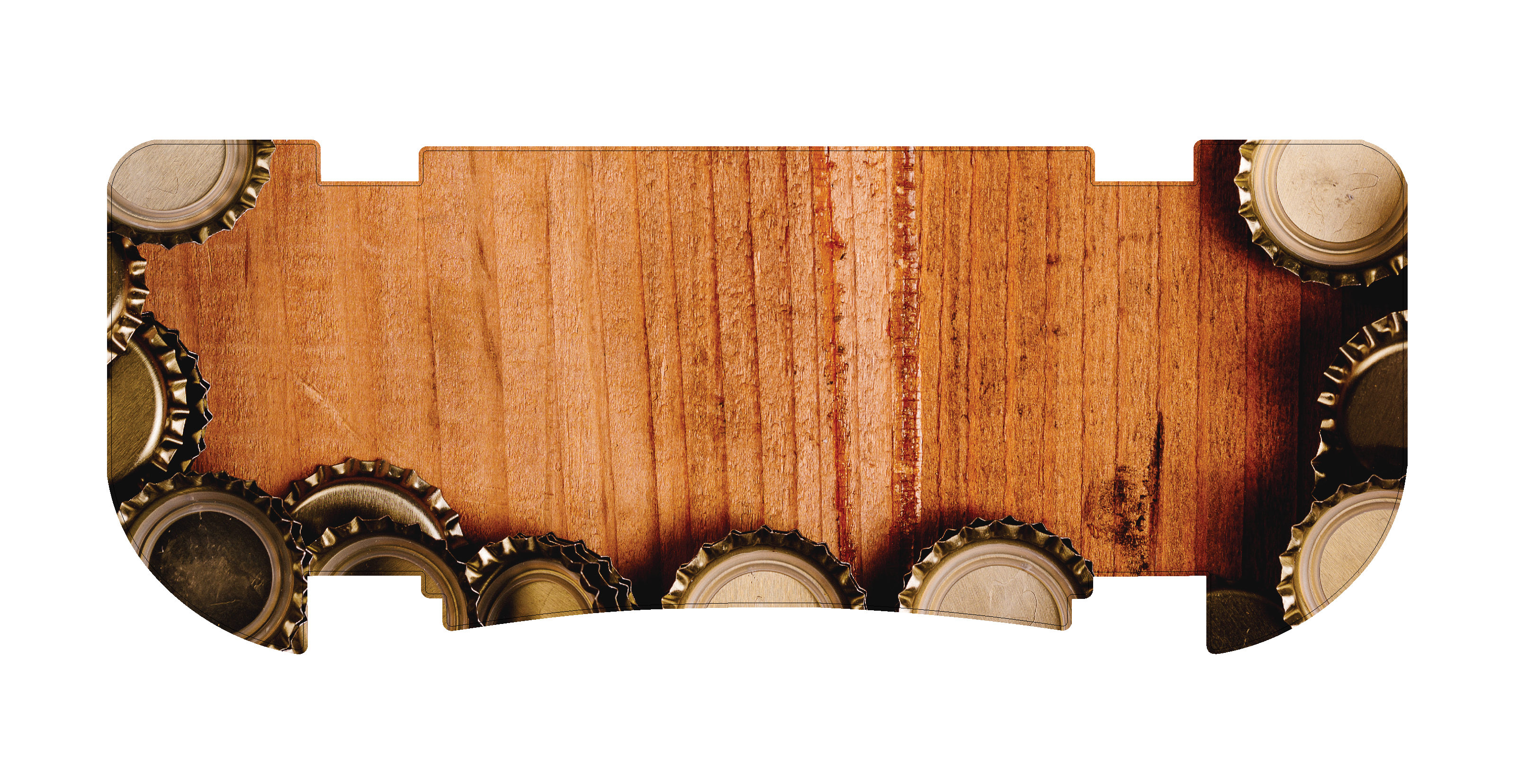 Beer Cap Wood Rear Step Mat