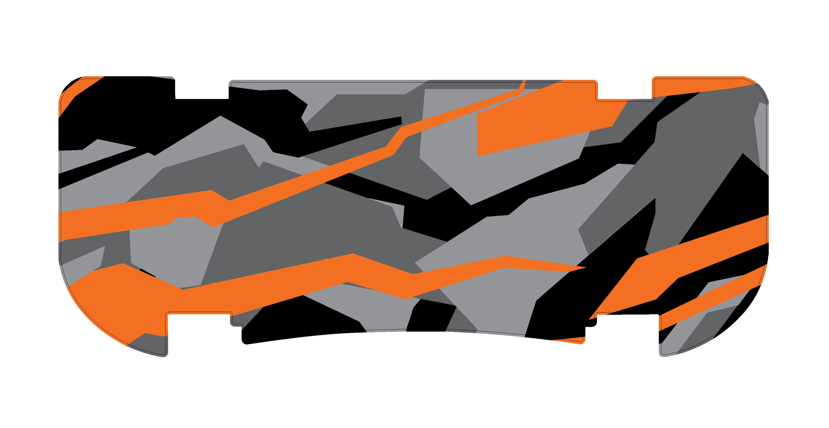 Orange Abstract Camo Rear Step Mat