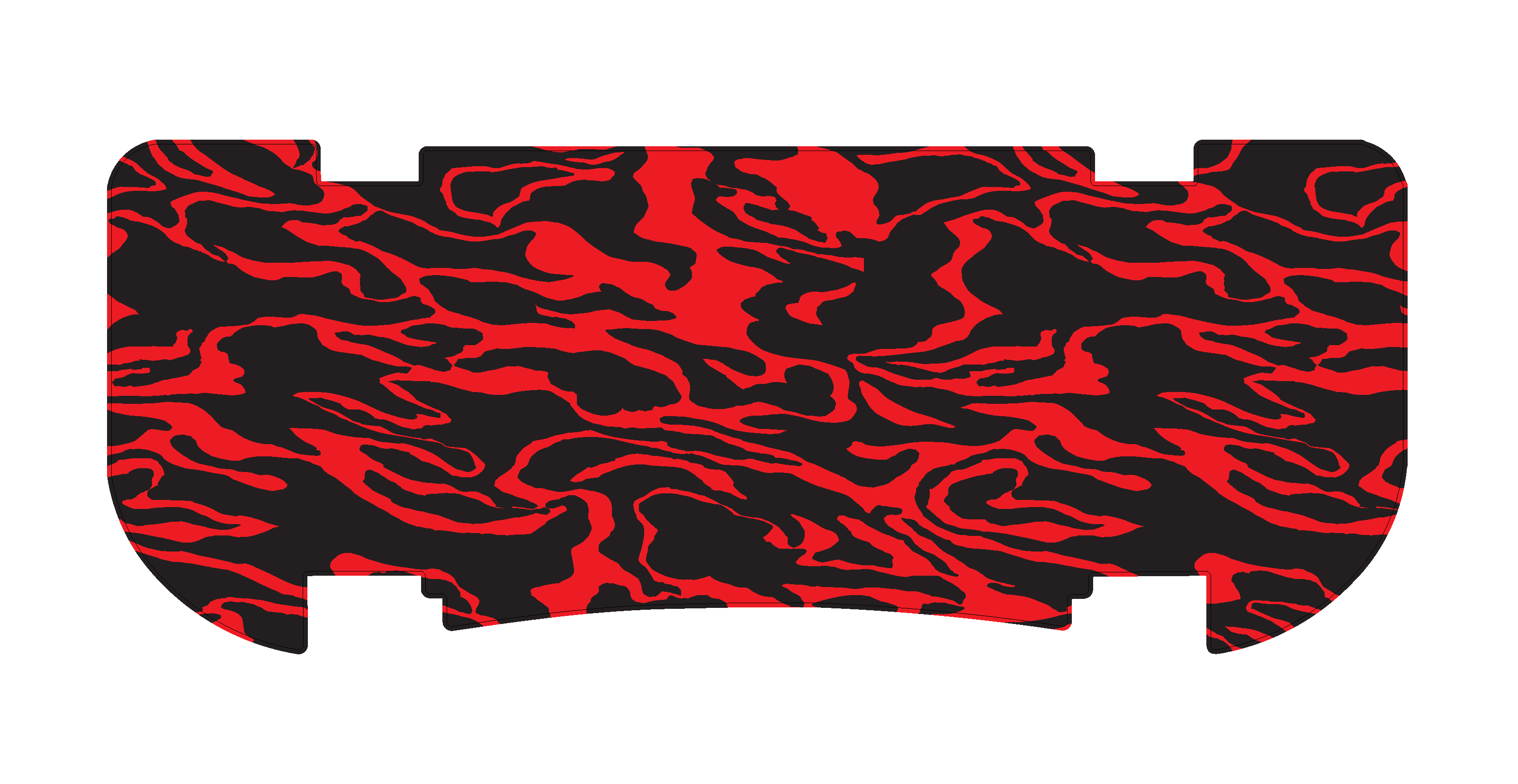 Red Modern Camo Rear Step Mat