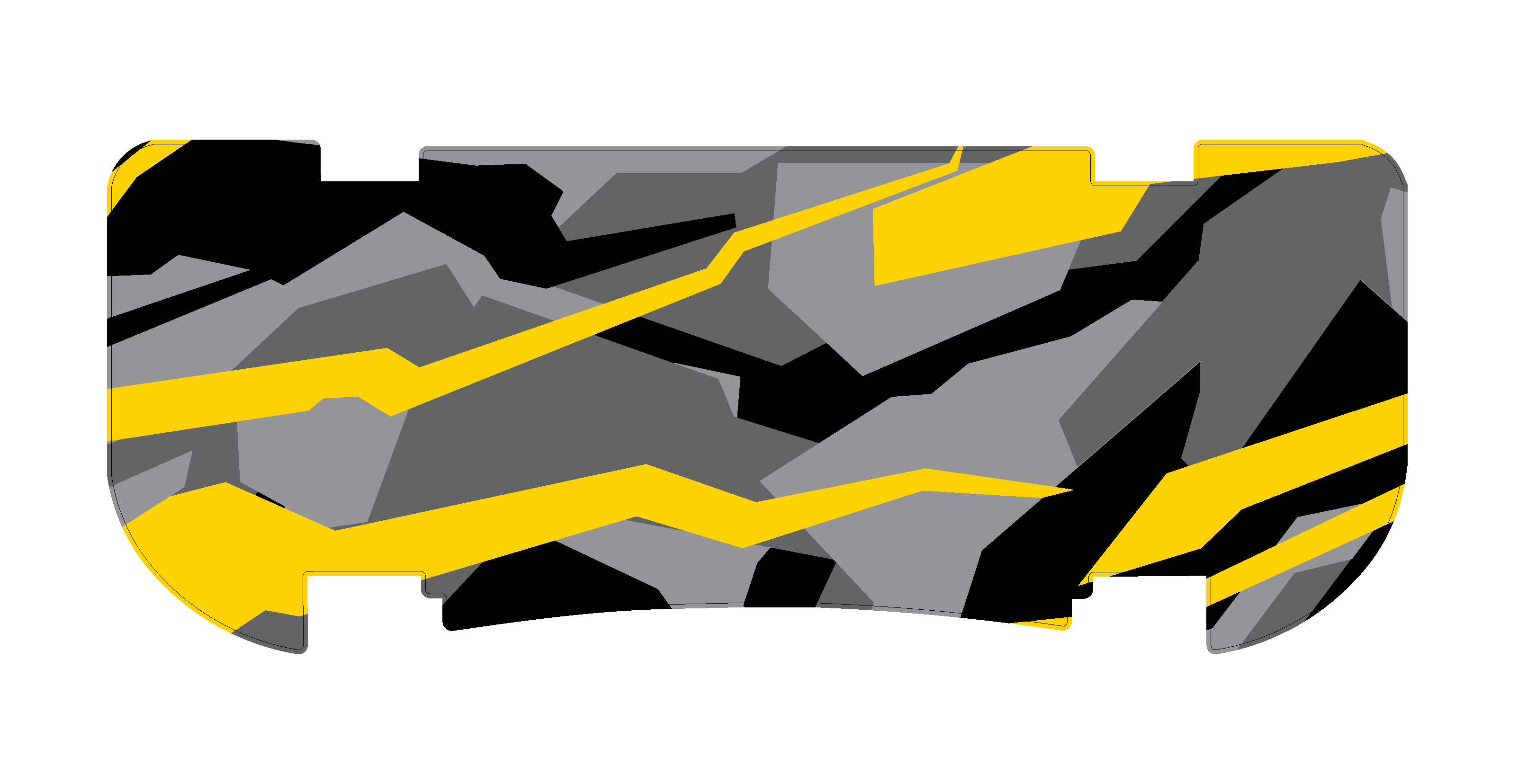 Yellow Abstract Camo Rear Step Mat